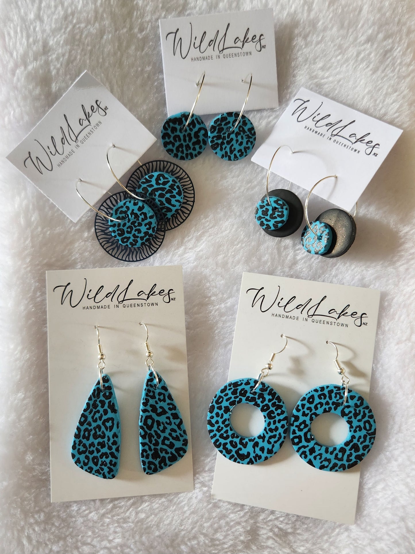 Blue Leopart Print Earrings Collection