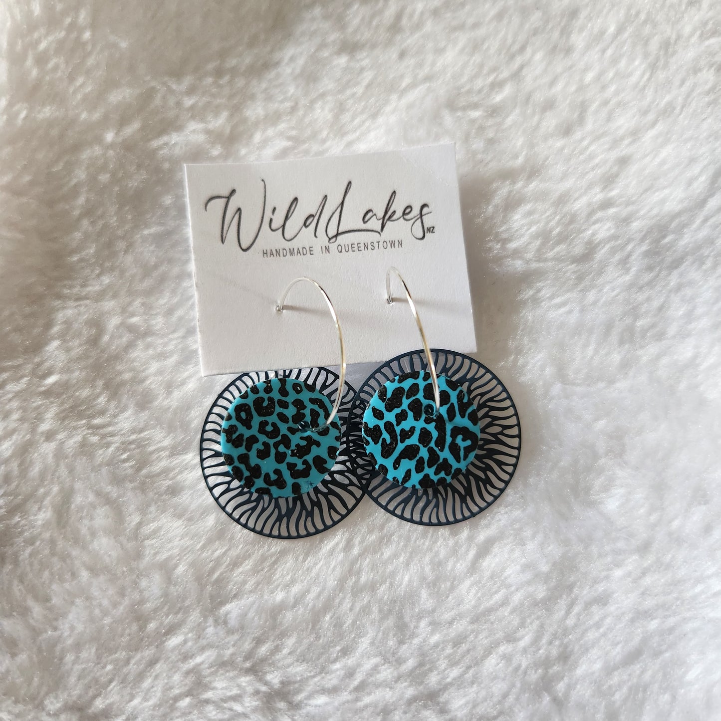 Blue Leopart Print Earrings Collection