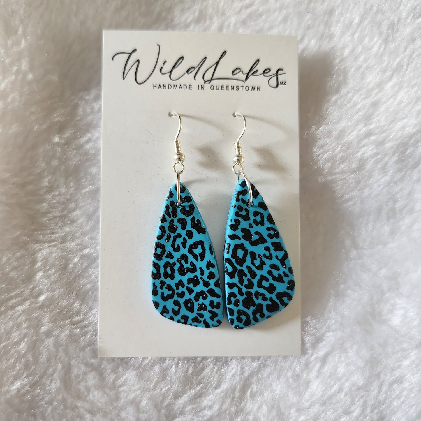 Blue Leopart Print Earrings Collection