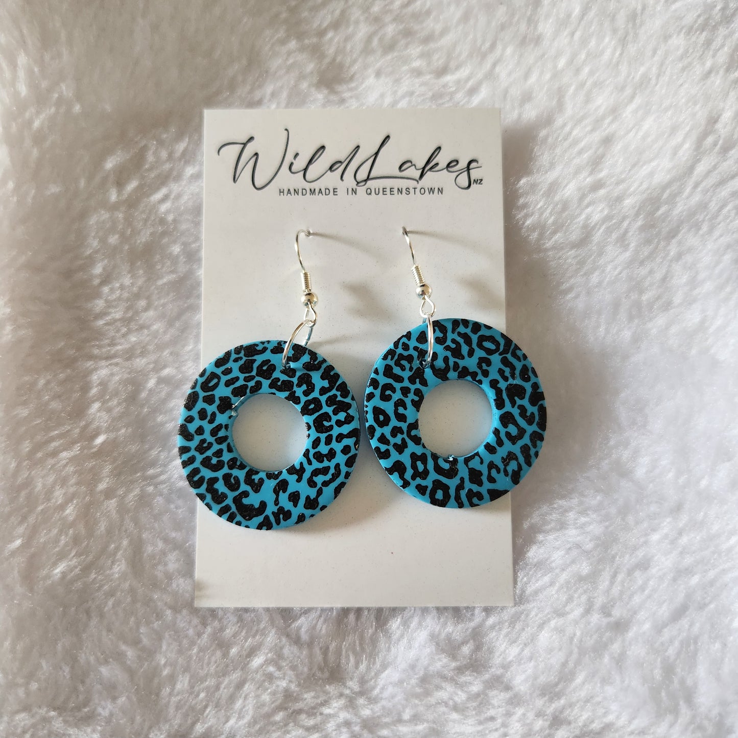 Blue Leopart Print Earrings Collection